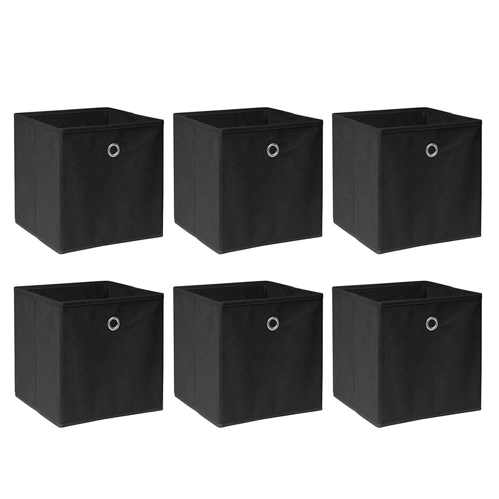 Foldable Storage Cubes Boxes Pack of 10 with Handle for Home Organization, Fabric Wardrobe Storage Box Organizer Basket Bins for Clothes Toys Towels, Collapsible&Durable Dark Blue 33x38x33cm — view 8
