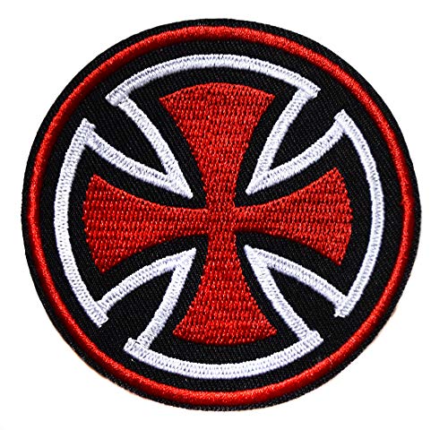 ecusson templier Chevalier Croix Rouge catholique 7,5 cm chretien Malte Biker
