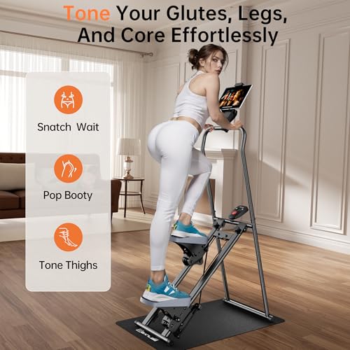 Image of seanleecore Stair Stepper Machine for Home with Device Holder & Silicone Floor Mat, Extra-Long Non-Slip Pedals Vertical Climber Exercise Machine