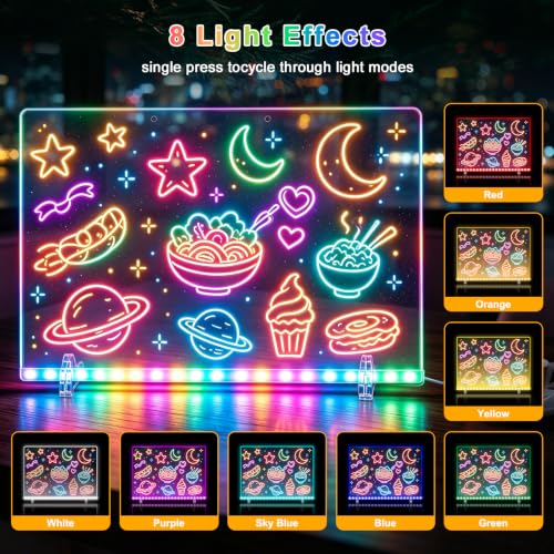 16 Inch Drawing Tablet, LED Color Light Up Kids Note Board by IJCUIJM - Used condition - Image 5