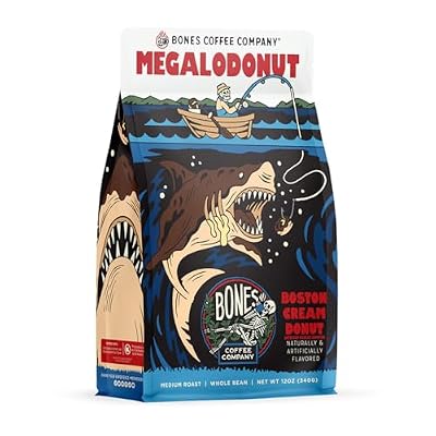 Bones Coffee Company Blueberry Blast Cake With Megalodonut Whole Bean Coffee, 12 oz Bundle