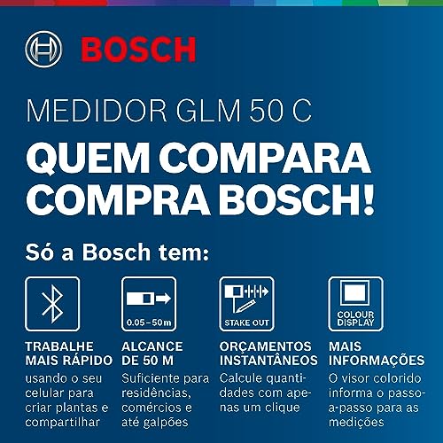 Bosch Trena Laser Glm 50 C Alcance 50M Com Bluetooth