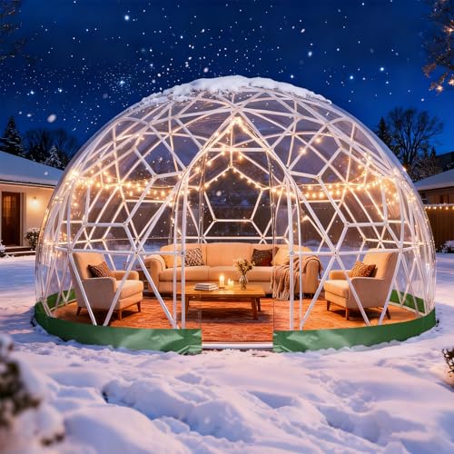 4.6 x 2.9m Serra da giardino a cupola igloo, Tenda a cupola da giardino in TPU, resistente alle intemperie, per cortile, feste, Natale, matrimoni