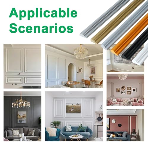 Moldura de pared autoadhesiva para decorar salones y dormitorios con paneles 7