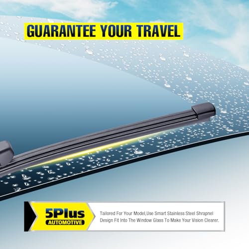 Image of 5 PLUS 15 Inch Rear Wiper Blade Replacement for Porsche Macan 2020-2015 Panamera 2016-2010 / Ram ProMaster City 2021-2015 / Land Rover Range Rover Sport 2022-2017 BACK Windshield Wiper Blade (A381H)