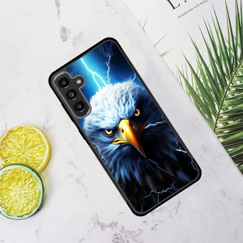 ZQLPLZR for Galaxy S24 FE Case,Tire Anti-Skid Edges Cute Design Shockproof Bumper Full Protection Back Cover for Samsung Galaxy S24 FE 6.7" 2024,Bald Eagle with Lightning - image 6