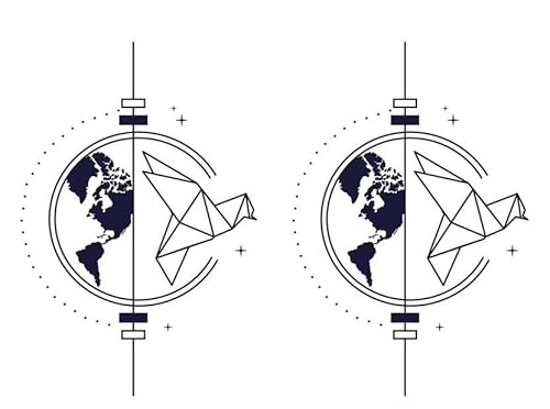 Tatuaggio grafico del mondo tatuaggio origami uccello tatuaggio finto tatuaggio WSB1062