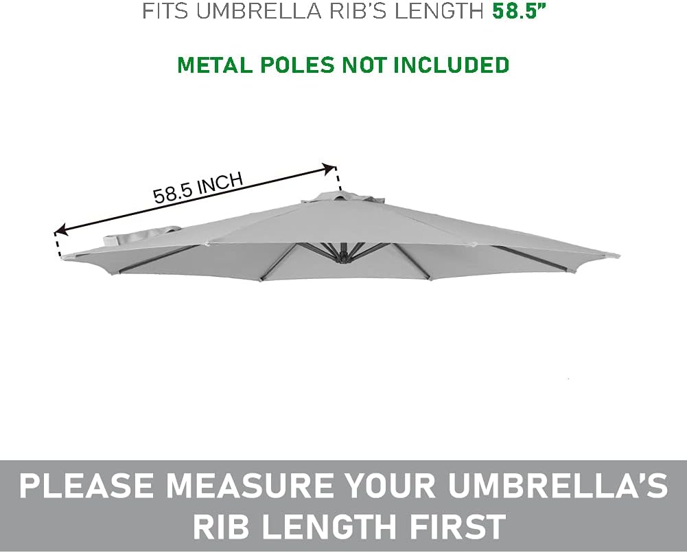 Crestlive Products Universal Patio Umbrella Replacement Canopy for 10FT 8 Ribs Offset Umbrellas, Canopy Only(Navy Blue)