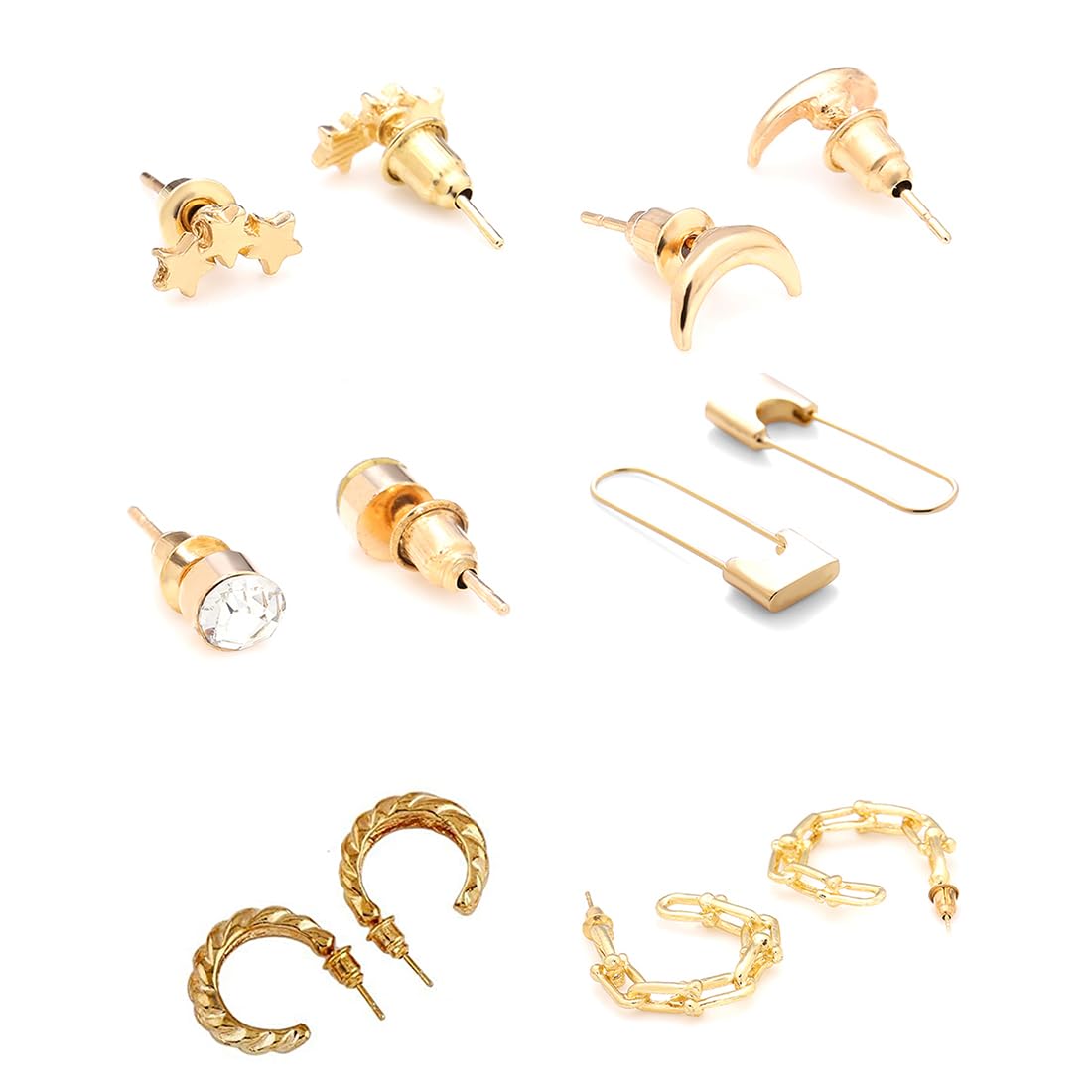 Pearl Hoops & Stud Earring Set- Combo of 12 Pairs