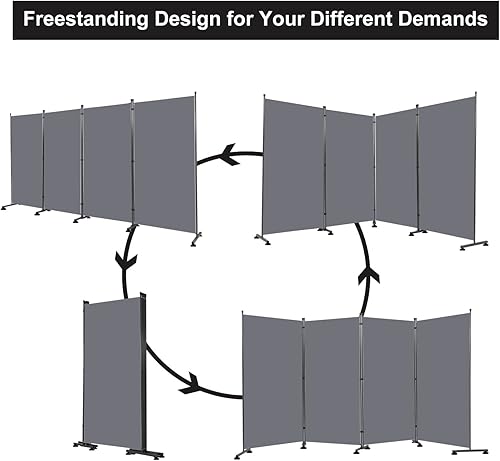 Miniatura 7 de Divisor de habitación, pantallas plegables de privacidad de 6 pies, divisores de habitación con diseño independiente, divisor de pared portátil para