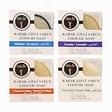 Naturale Seife mit Kürbisfasern 4 Seifen mit Eselmilch, Lavendel, Eukalyptus & Vitamin C mit...