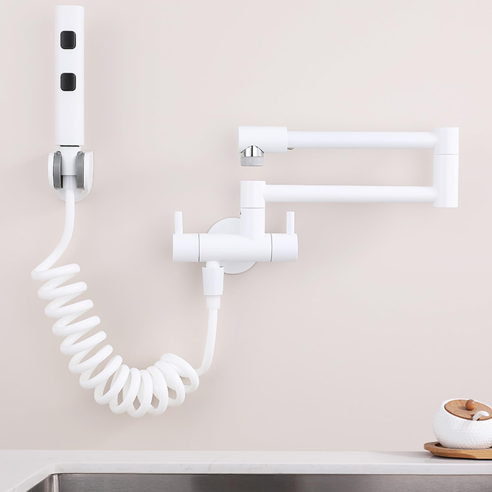Tap d'évier avec pistolet pliable gain de place eau froide LWX