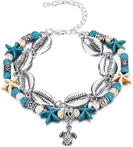 Luckilemon  Anklet for Women Bracelet Adjustable Length Foot Jewelry for Women and Girls Bohemian Ankle Chain Bracelet Foot Chains Jewellery