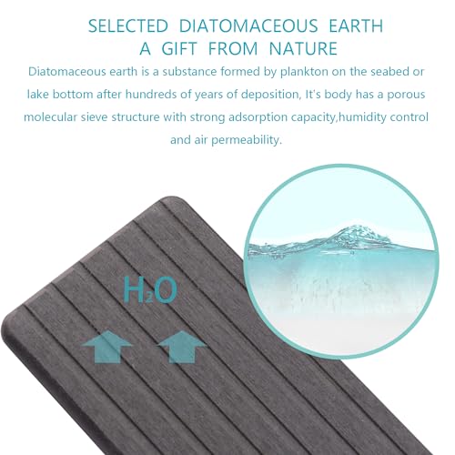 Image of NiuYichee 2 PCS Water Absorbent diatomite Coasters, 9.5 inch x 5.5 inch Water Absorbing Stone Tray for Sink, Stone Drying mat for Kitchen Counter, Stone soap Tray Used for Hand Soaps & toiletries & Plants