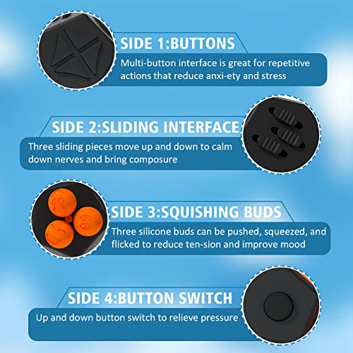 Fidget Dodecagon –12-Side Fidget Cube Relieves Stress And Anxiety Anti Depression Cube For Children And Adults With Adhd Add Ocd Autism (A1 Black) #TOP3