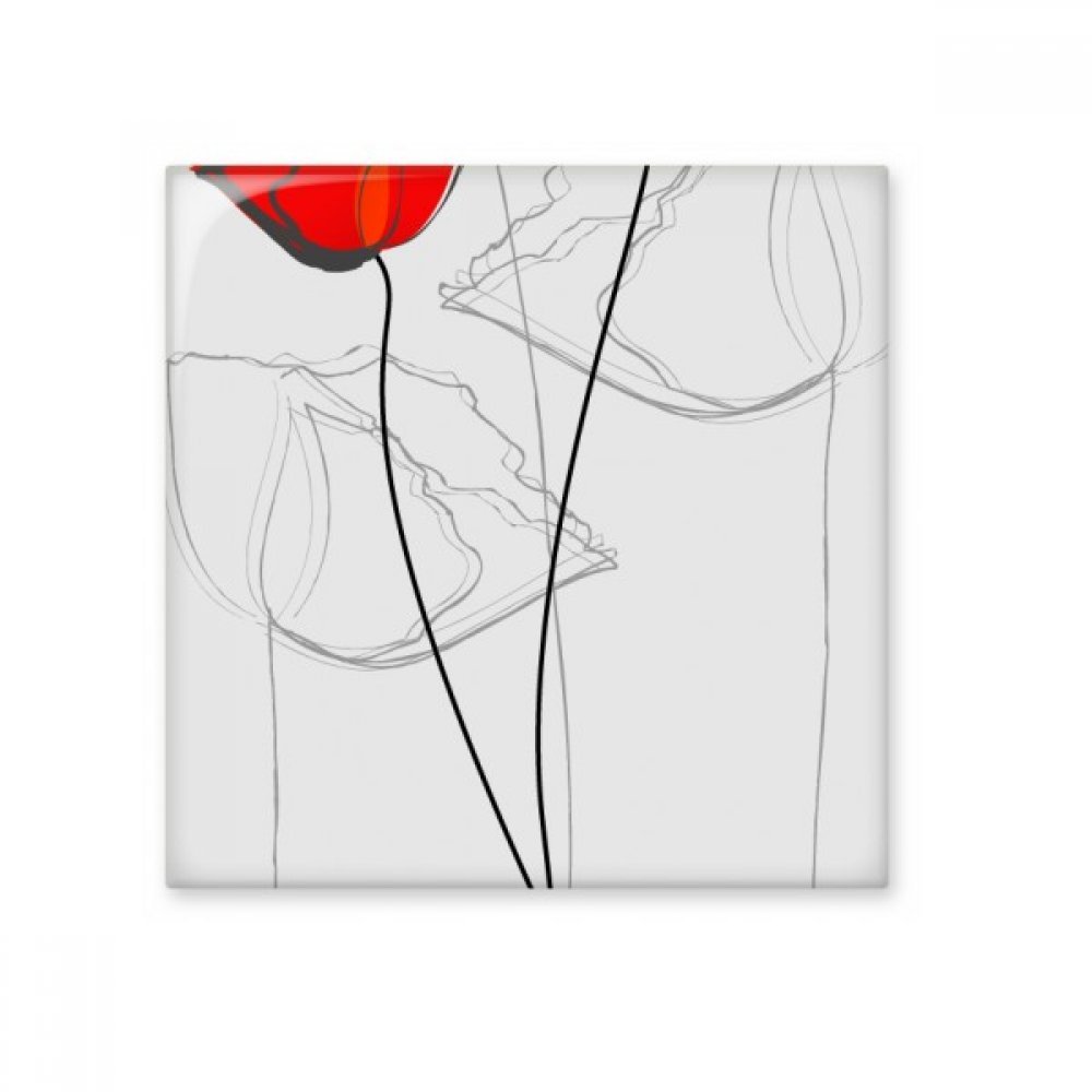 Carrelage coquelicot rouge céramique brillante revêtement mural cuisine et salle de bain
