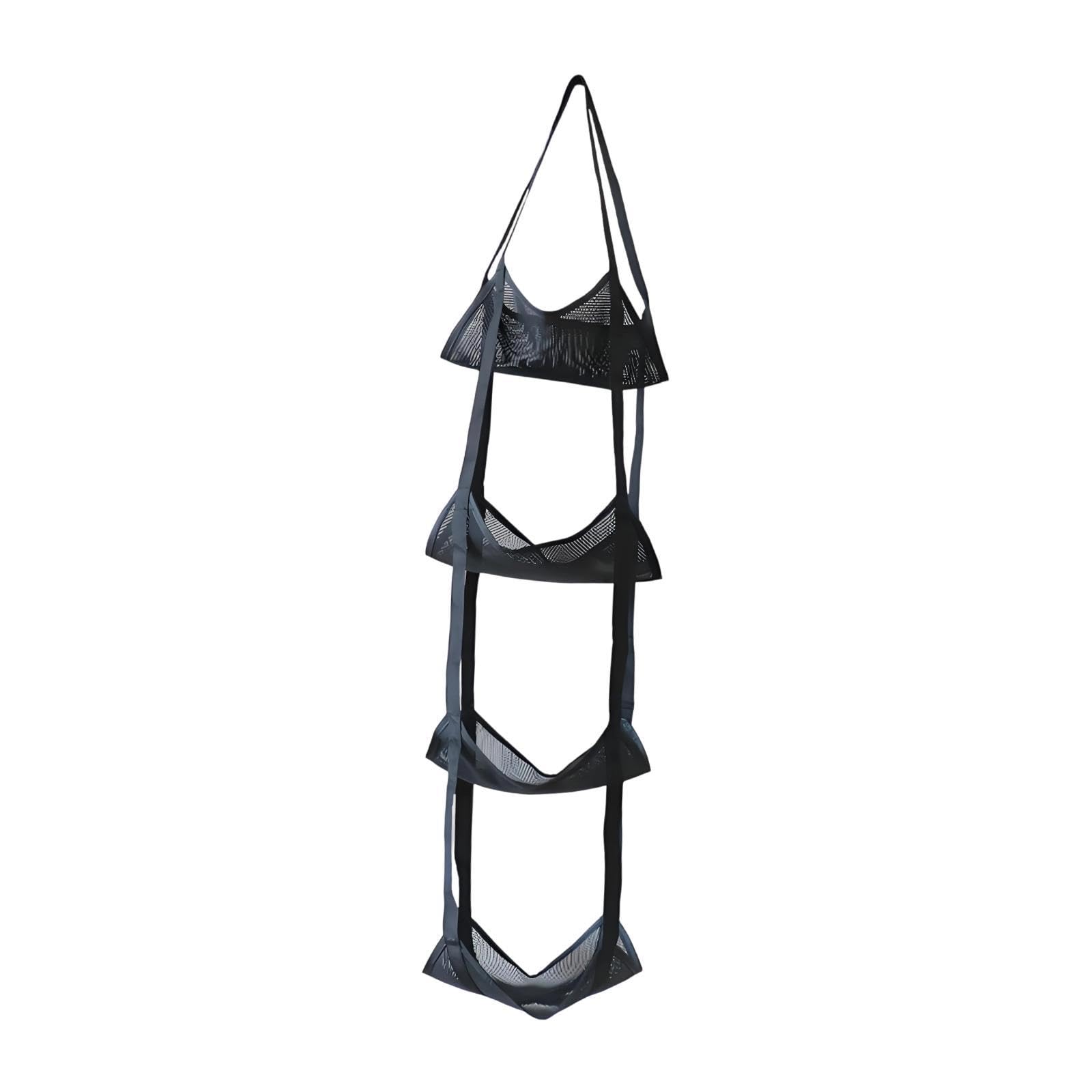 Filet de Rangement Vertical Suspendu pour Ballons de Sport, Sac en Filet à Plusieurs Couches en Polyester Résistant, Idéal pour La Maison, L'école