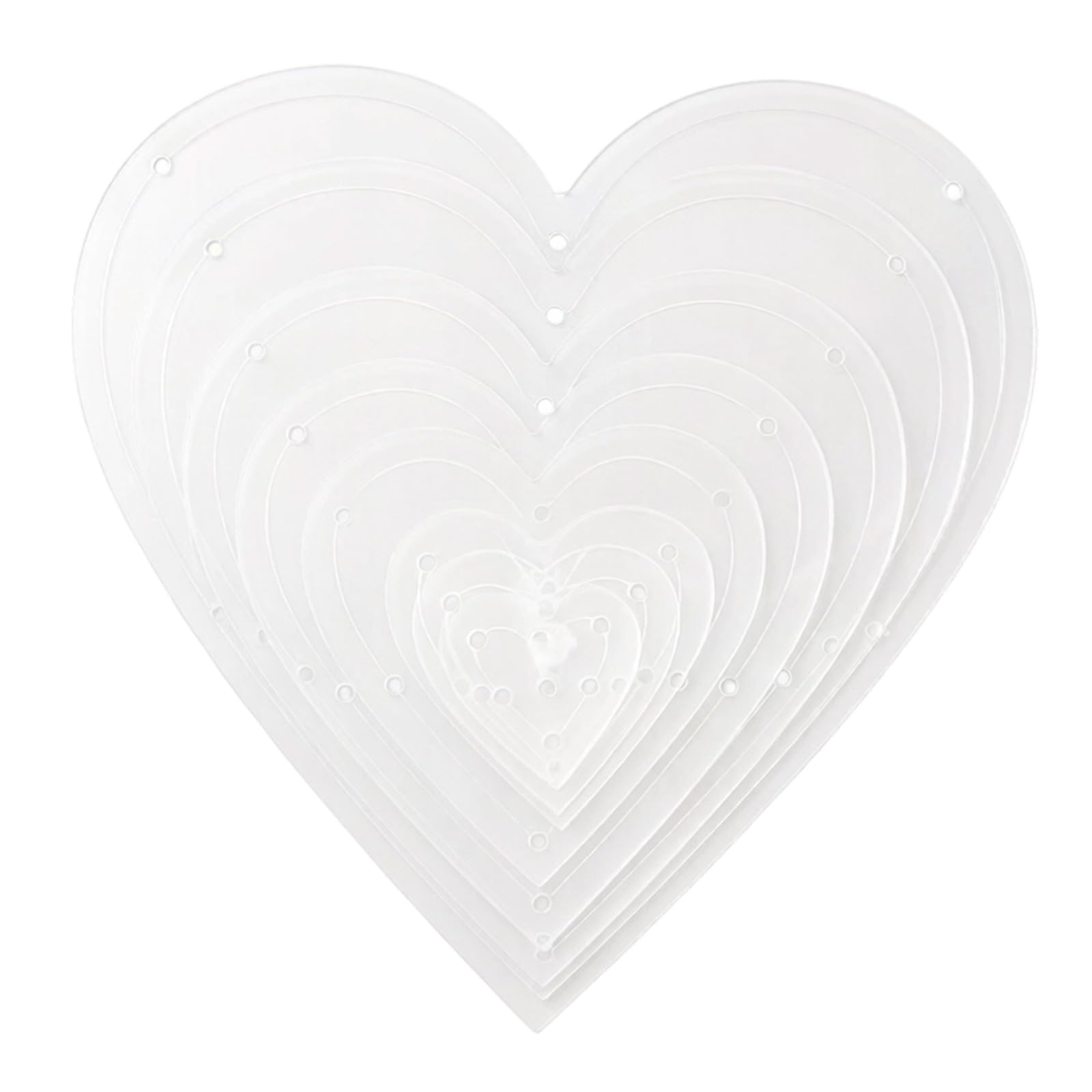 Yupeiukli As Shown 8Pieces Acrylic Heart Shape Sewing Templates With Grids Lines For Embroidery And Craft Project Quilting Accessories