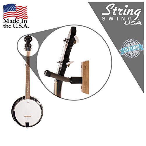 image for Banjo Hanger Wooden Wall Holder Cherry Hardwood String Swing CC01B-C