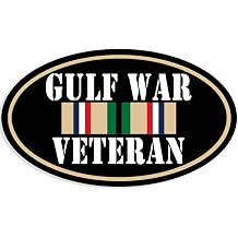 Oval Gulf War Veteran Sticker Served War Ribbon US Army Vinyl Decal for car or Laptop 3 x 5 inch
