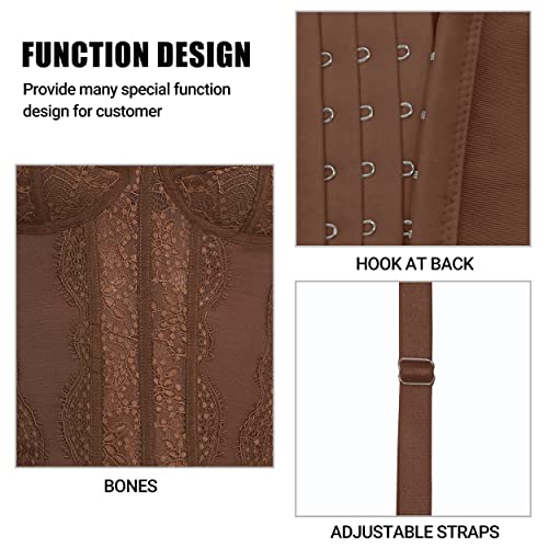 Image of Raxnode Lace Bustier Corset Tops for Women - Sexy Going Out Party Club Top with Buckle
