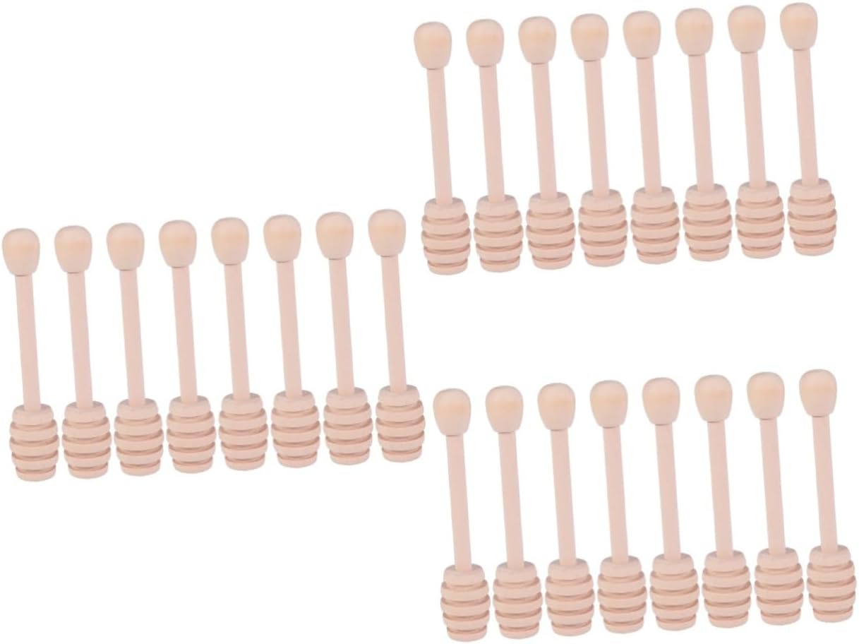 TIDTALEO 24pcs Wooden Honey Dipper Sticks for Coffee Tea Stirring Lightweight Honey Stirrer for Home Use for Wedding Favors Parties and Pastry Chefs