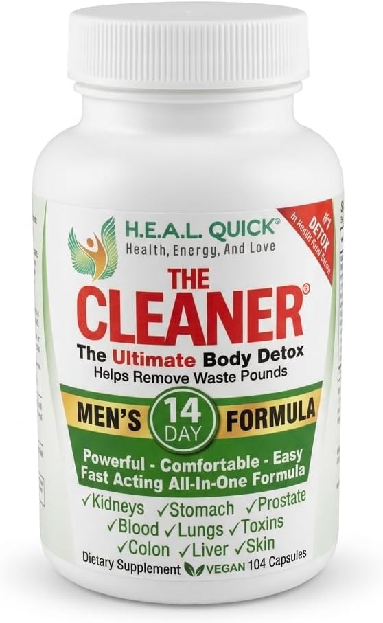 CenturySystemsBrand The Cleaner Detox, 104 Vegetarian Capsules(2 Pack), Powerful 14-Day Complete Internal Cleansing Formula for Men, Support Digestive Health, Powerful, Comfortable