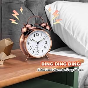 Loudalarmclockforheavysleepersadultsmetal4inchestwinbellbatteryoperatedalarmclocksforbedroomsdecorationsilentnontickingredbrown Urban Country Home Decor Loud alarm clock for heavy sleepers adults metal 4 inches twin bell battery operated alarm clocks for bedrooms decoration silent non ticking red brown urban country home decor