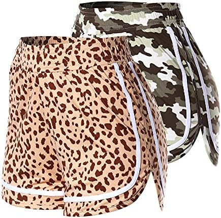 VALINNA Middle and High School Teen Girls Shorts Athletic Running Dance Sports Cute Lounge Active Short Pants (l, x_l, 2p2013-camouflage-leopard)