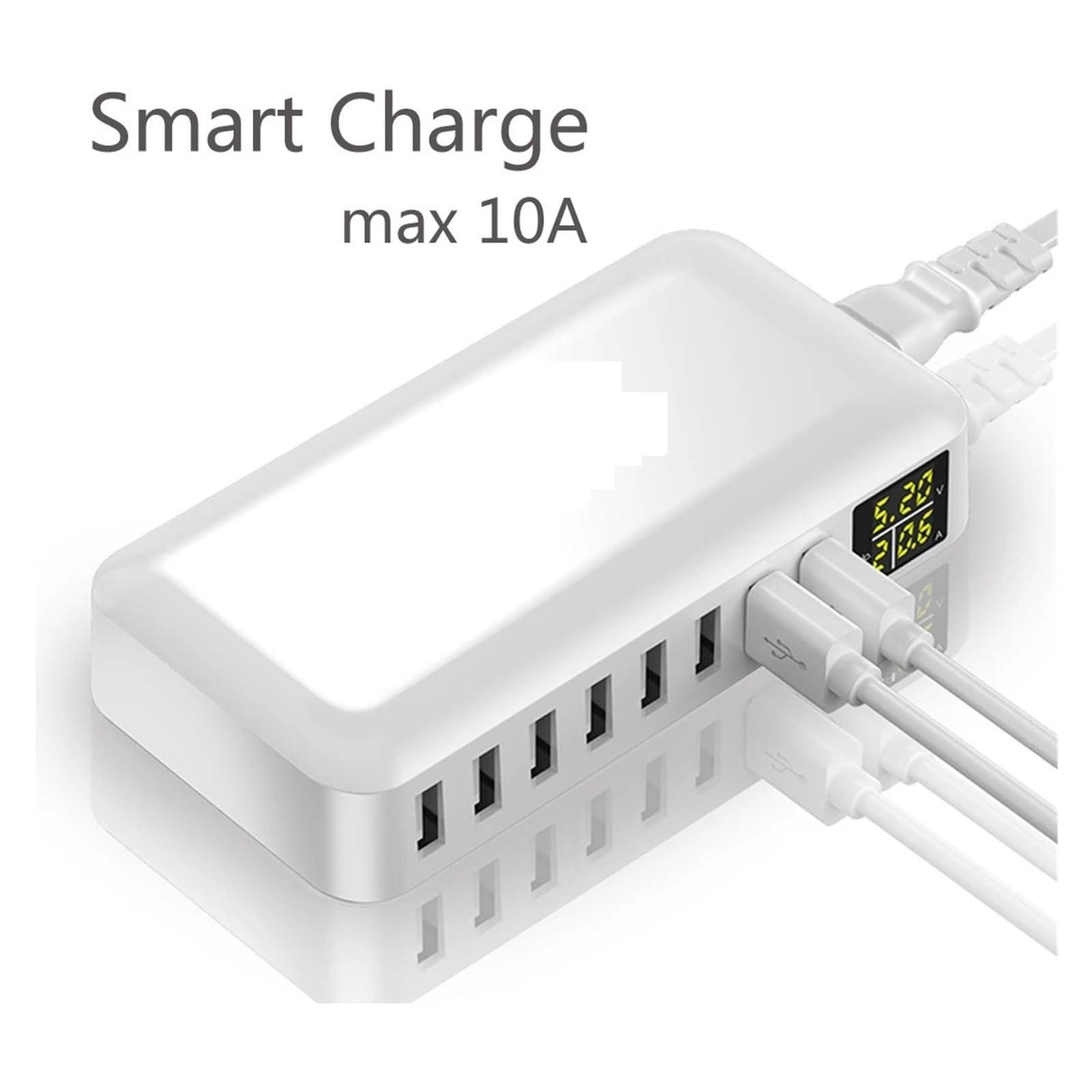 60W 8-portowa Szybka Ładowarka USB QC3.0 HUB Inteligentny Wyświetlacz LED Szybkiego Ładowania Multi Stacja Ładująca Telefon Komórkowy Pulpit Home MożLiwość Szybkiego łAdowania