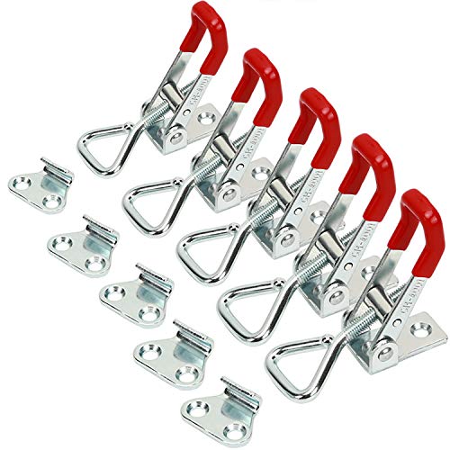 KINJOEK 5 PCS 360 Lbs Adjustable Toggle Clamp 4001 Hand Tool Quick Release Heavy Duty Capacity Latch Type