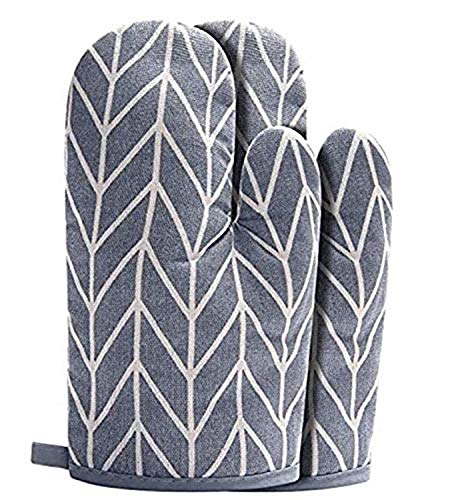 YOUBAMI Cotton Kitchen Oven Mitt Glove Grey