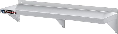 Vista 14 de DuraSteel Estante de pared de acero inoxidable, 36 pulgadas de ancho x 12 pulgadas de profundidad, grado comercial, certificado NSF