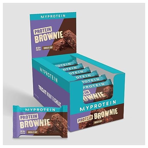 MyProtein Protein Brownie, Chocolate Chip, 23g Protein, (12 Pack)