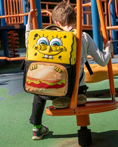 AI ACCESSORY INNOVATIONS Sponge Bob Square Pants Backpack, 3D Big Face SpongeBob Girls & Boys School Bag 16” 5