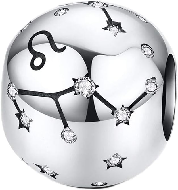 Constellation Charm 925 Sterling Silver Birthstone Bead for Pandora Charms Bracelet-Gift for Anniversary Birthday Christmas Day