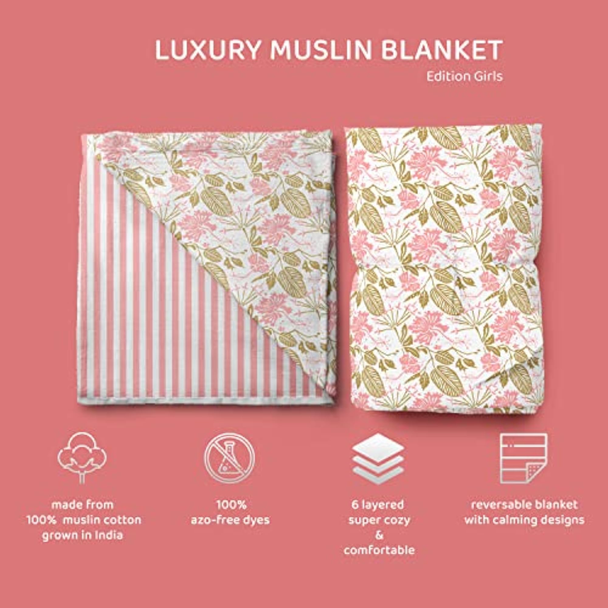 Floral Luxury Muslin Blanket