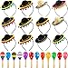 Cagemoga 24 Pcs Mexican Fiesta Party Favors Include 12 Pack Mexican Sombrero Headbands and 12 Pack Wooden Colorful Maracas for Cinco De Mayo Mexican Theme Fiesta Birthday Carnivals Party Supplies