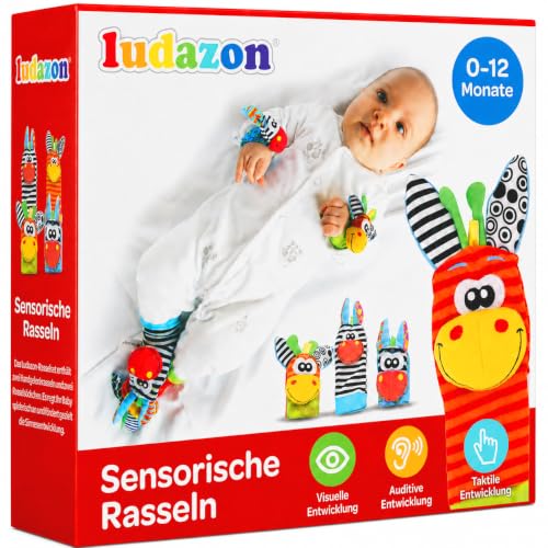 LUDAZON Sensorische Rasseln, Rasselsocken & Babyrassel Baby 0-12 Monate – Ansicht 7