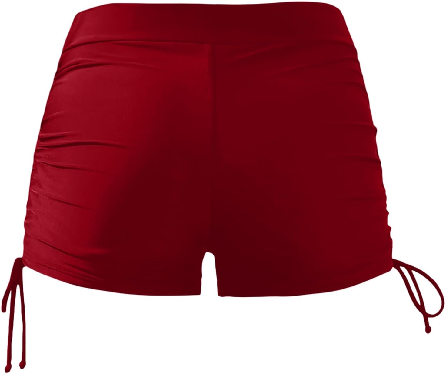Girl's Swim Board Shorts High Waisted Ruched Swim Bottoms Summer Beach Bikini Swimming Trunk with Adjustable Ties