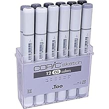 Copic Marker 12 Piece Sketch Marker, Cool Gray