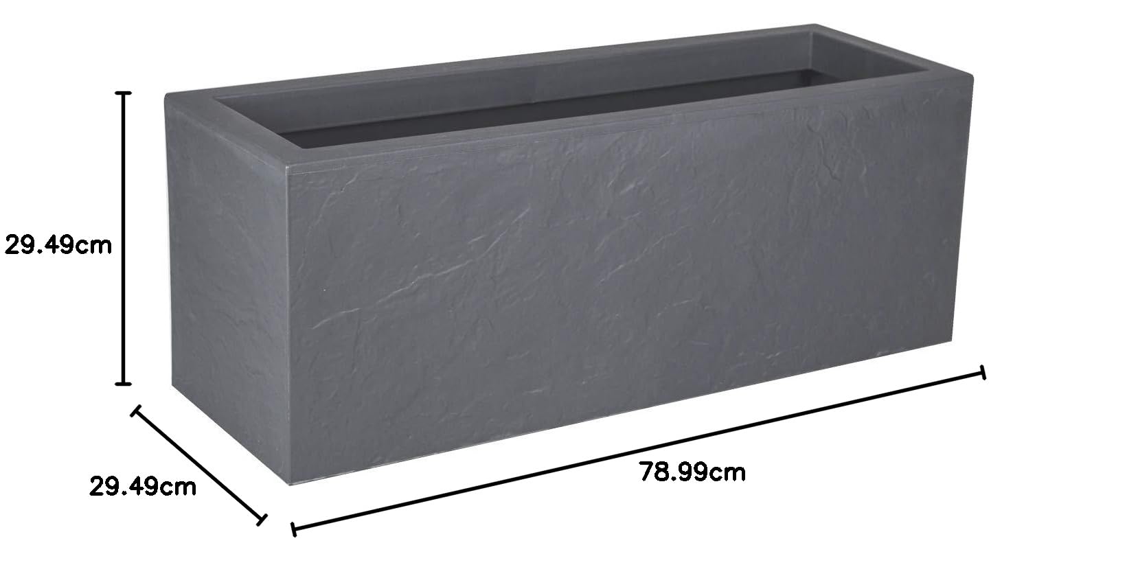 Eda Volcania Up Skrzynka na Kwiaty, Szary, ‎79 x 29,5 x 29,5 cm; 2,1 kg