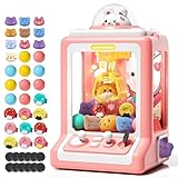 Jovow Claw Machine for Kids - Mini Vending Machine with Volume Control & Music, Electronic Rabbit Prize Dispenser Toys with 30 Prizes (Plush, Eggs), Party Birthday Gifts for Girls Age 3 4 5 6-8