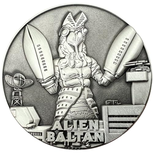 Goliath Coins - Ultraman Alien Baltan - Large Collectible Display Coin, Includes Stand, 3D Dual-Sided, 2.75