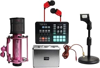 TEmkin Condenser Microphone Set Studio Broadcast Condenser Microphone Adjustable Microphone Audio Adapter,Condenser Microphones Vocal Microphones