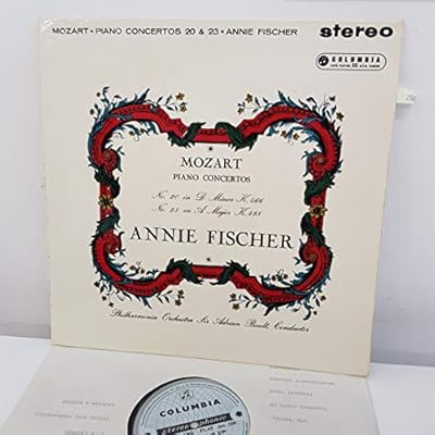 MOZART, ANNIE FISCHER, PHILHARMONIA ORCHESTRA, SIR ADRIAN BOULT - Piano Concertos No.20 in D minor K.466/No.23 in A major K.488, 12 inch LP, SAX 2335, turquoise/silver hatched label - 1st press