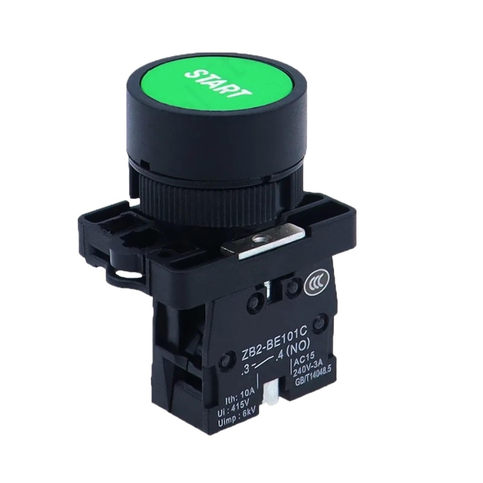 Interrupteur à Bouton-Poussoir momentané XB2 22mm 1 NO Vert 600V 10A pour panneau
