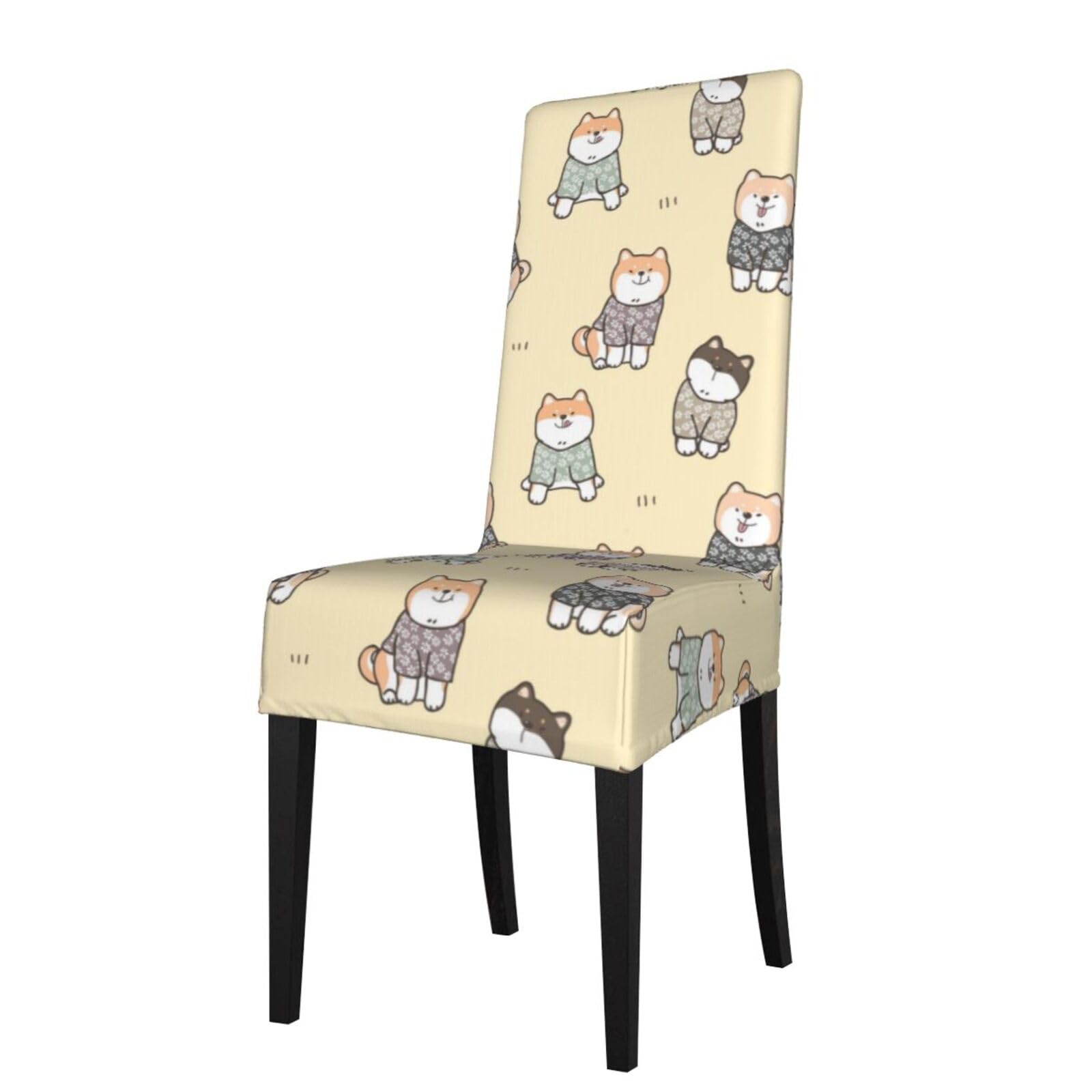 Lkymoh As Picture Japanese Shiba Inu, Chair Covers Stretch Chair Slipcovers For Dining Room, For Party Pet Protection Universal Fit Soft Polyester