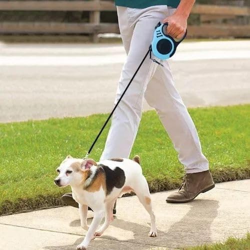 Coleira Guia Para Pet, 3 Metros, Ajustavel, Cachorro e Gato, Retrátil, Filhote, Trela, Nylon, 15Kg,