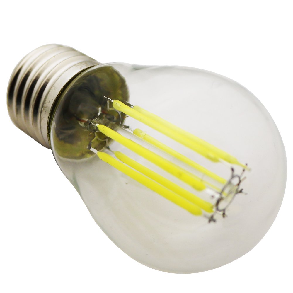 G45, żarówki LED, E27, 6 W, porównywalne z żarówką 50 W, 450 lumenów, AC 220 V, ciepła biel G45, żarówka przezroczysta szkło, 12 sztuk